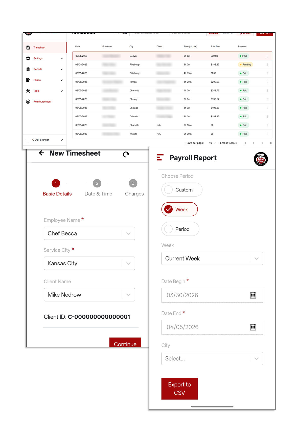 Shift Biller screenshots showing desktop, tablet, and mobile views together